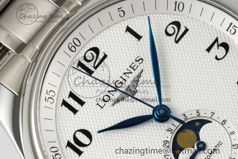 Master Moonphase SS APSF 1:1 Best Edition White Numeral Dial on SS Bracelet AL899