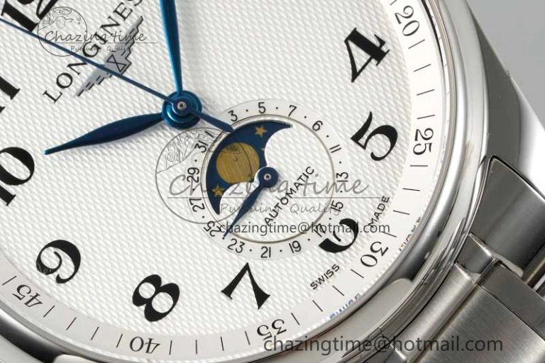 Master Moonphase SS APSF 1:1 Best Edition White Numeral Dial on SS Bracelet AL899