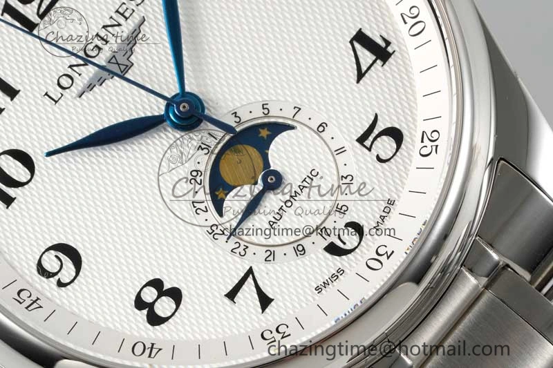 Master Moonphase SS APSF 1:1 Best Edition White Numeral Dial on SS Bracelet AL899