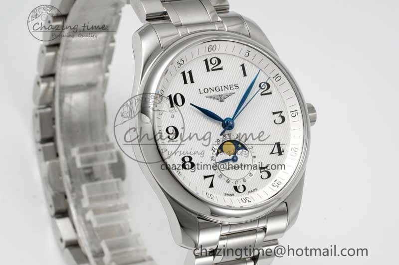 Master Moonphase SS APSF 1:1 Best Edition White Numeral Dial on SS Bracelet AL899