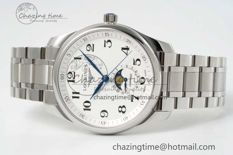 Master Moonphase SS APSF 1:1 Best Edition White Numeral Dial on SS Bracelet AL899