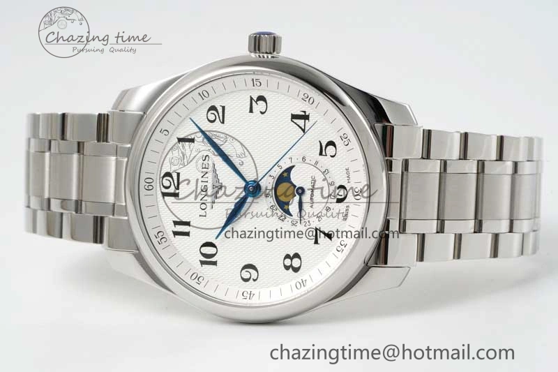 Master Moonphase SS APSF 1:1 Best Edition White Numeral Dial on SS Bracelet AL899