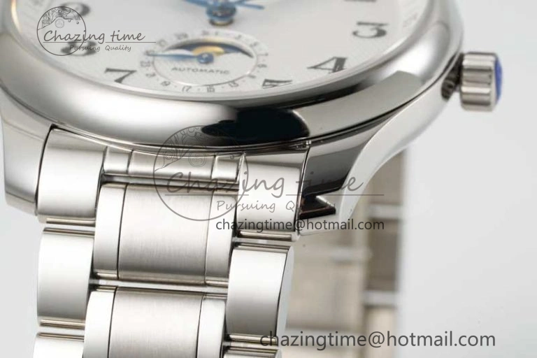 Master Moonphase SS APSF 1:1 Best Edition White Numeral Dial on SS Bracelet AL899
