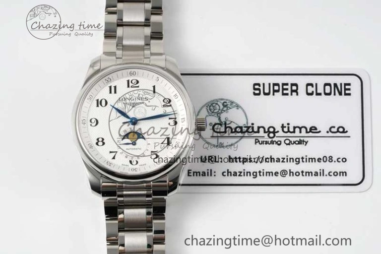 Master Moonphase SS APSF 1:1 Best Edition White Numeral Dial on SS Bracelet AL899