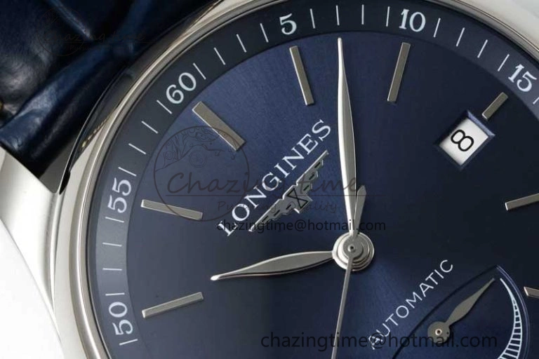 Master Power Reserve SS APSF 1:1 Best Edition Blue Dial on Blue Leather Strap AL602
