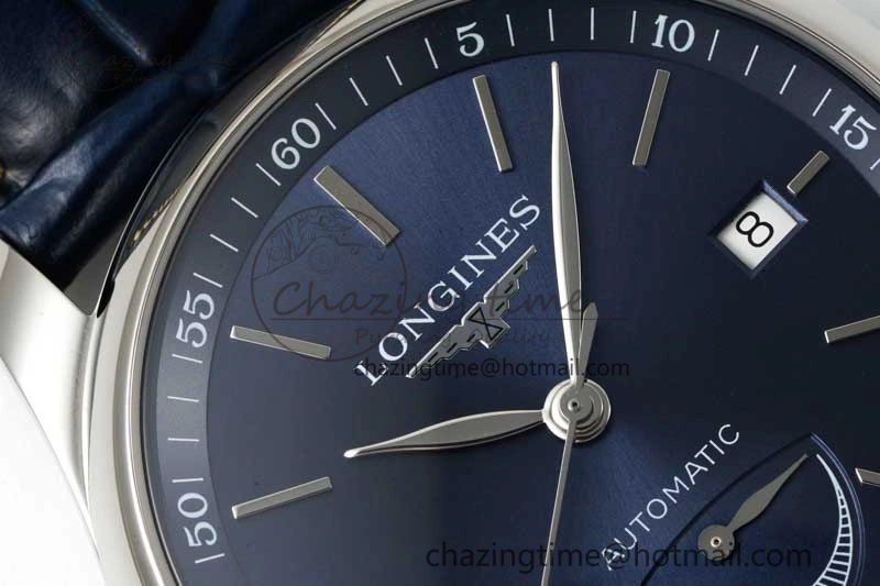 Master Power Reserve SS APSF 1:1 Best Edition Blue Dial on Blue Leather Strap AL602