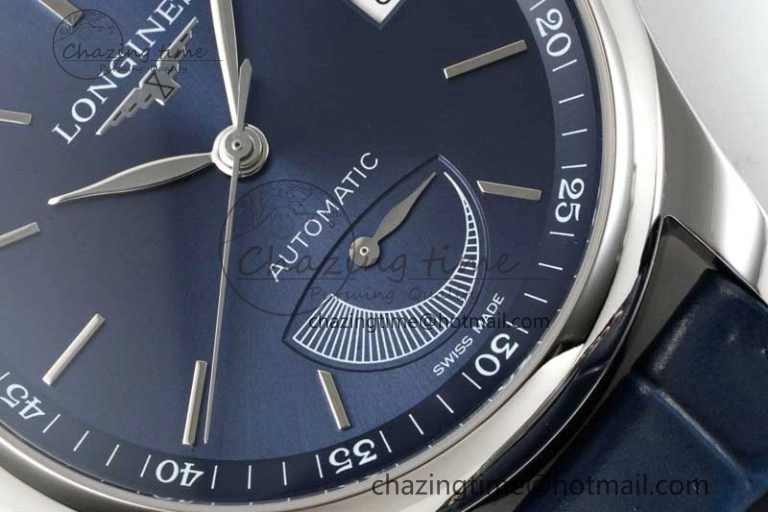 Master Power Reserve SS APSF 1:1 Best Edition Blue Dial on Blue Leather Strap AL602