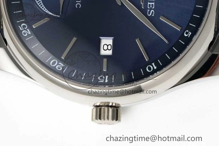 Master Power Reserve SS APSF 1:1 Best Edition Blue Dial on Blue Leather Strap AL602