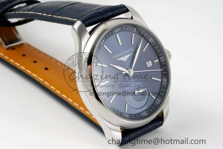 Master Power Reserve SS APSF 1:1 Best Edition Blue Dial on Blue Leather Strap AL602