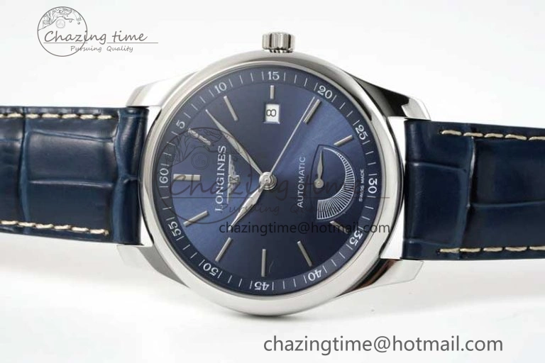 Master Power Reserve SS APSF 1:1 Best Edition Blue Dial on Blue Leather Strap AL602