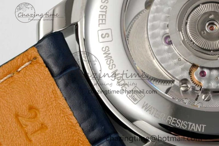 Master Power Reserve SS APSF 1:1 Best Edition Blue Dial on Blue Leather Strap AL602