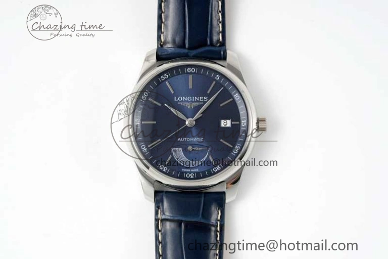 Master Power Reserve SS APSF 1:1 Best Edition Blue Dial on Blue Leather Strap AL602