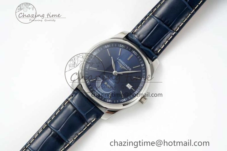 Master Power Reserve SS APSF 1:1 Best Edition Blue Dial on Blue Leather Strap AL602