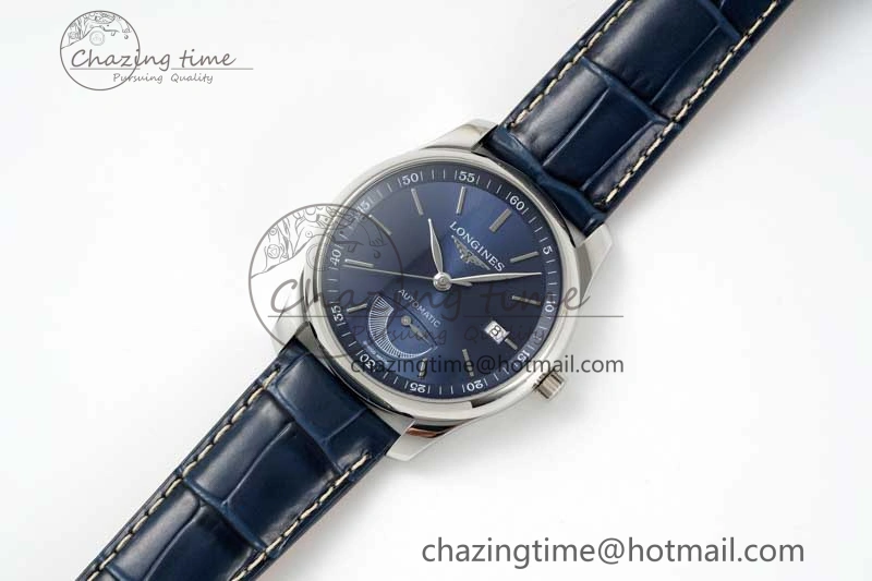 Master Power Reserve SS APSF 1:1 Best Edition Blue Dial on Blue Leather Strap AL602