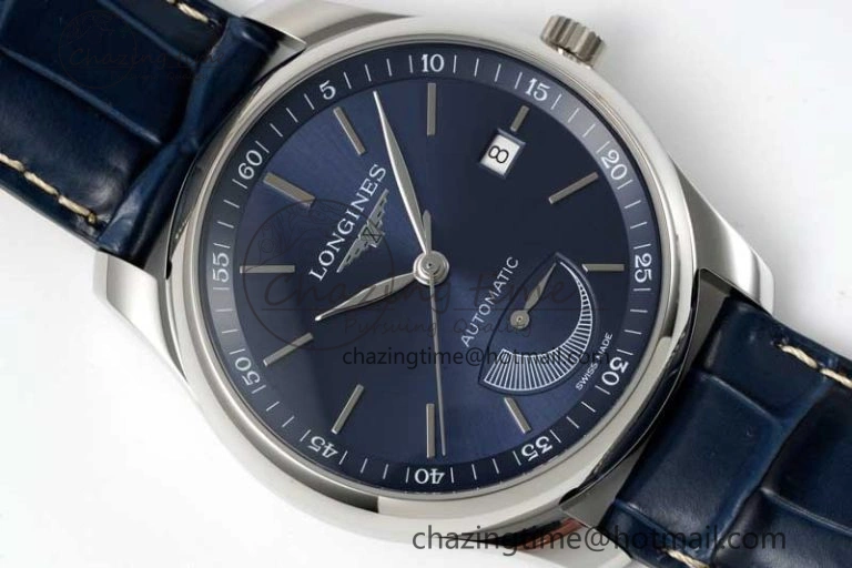 Master Power Reserve SS APSF 1:1 Best Edition Blue Dial on Blue Leather Strap AL602