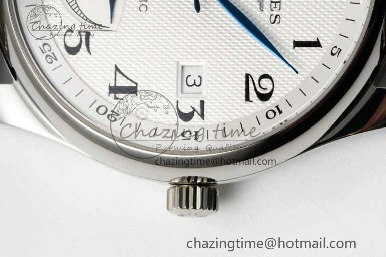 Master Power Reserve SS APSF 1:1 Best Edition White Dial on Brown Leather Strap AL602