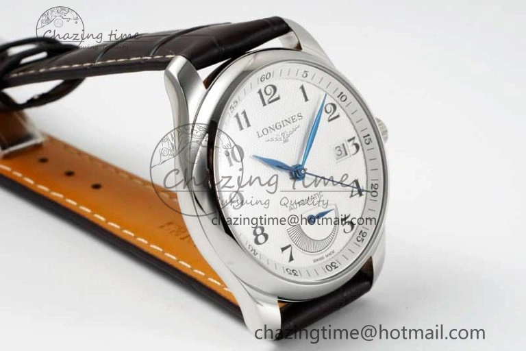 Master Power Reserve SS APSF 1:1 Best Edition White Dial on Brown Leather Strap AL602