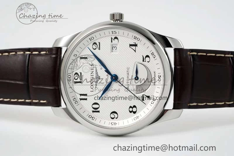 Master Power Reserve SS APSF 1:1 Best Edition White Dial on Brown Leather Strap AL602