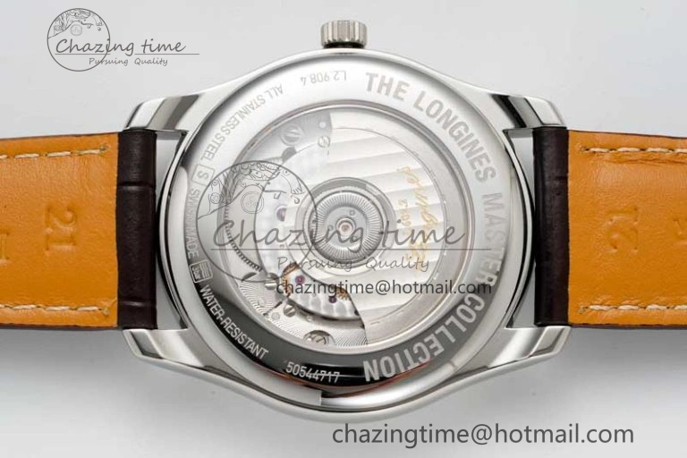 Master Power Reserve SS APSF 1:1 Best Edition White Dial on Brown Leather Strap AL602