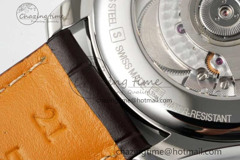 Master Power Reserve SS APSF 1:1 Best Edition White Dial on Brown Leather Strap AL602