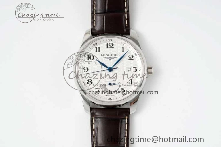 Master Power Reserve SS APSF 1:1 Best Edition White Dial on Brown Leather Strap AL602
