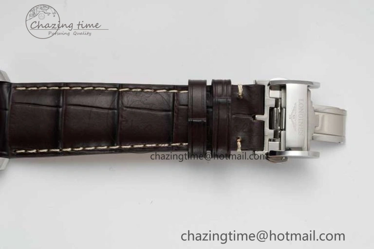 Master Power Reserve SS APSF 1:1 Best Edition White Dial on Brown Leather Strap AL602