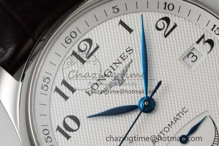 Master Power Reserve SS APSF 1:1 Best Edition White Dial on Brown Leather Strap AL602