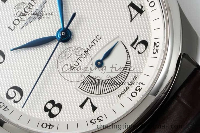Master Power Reserve SS APSF 1:1 Best Edition White Dial on Brown Leather Strap AL602