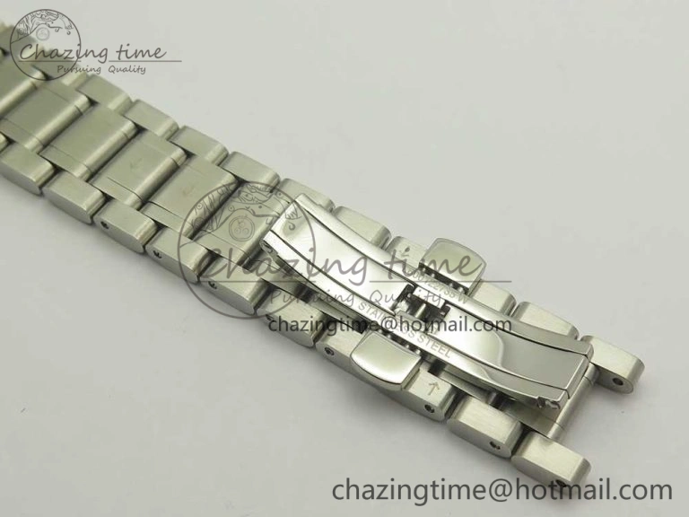 Master Real PR SS GSF Best Edition White Textured Dial on SS Bracelet A2836(Free Brown Leather Strap)