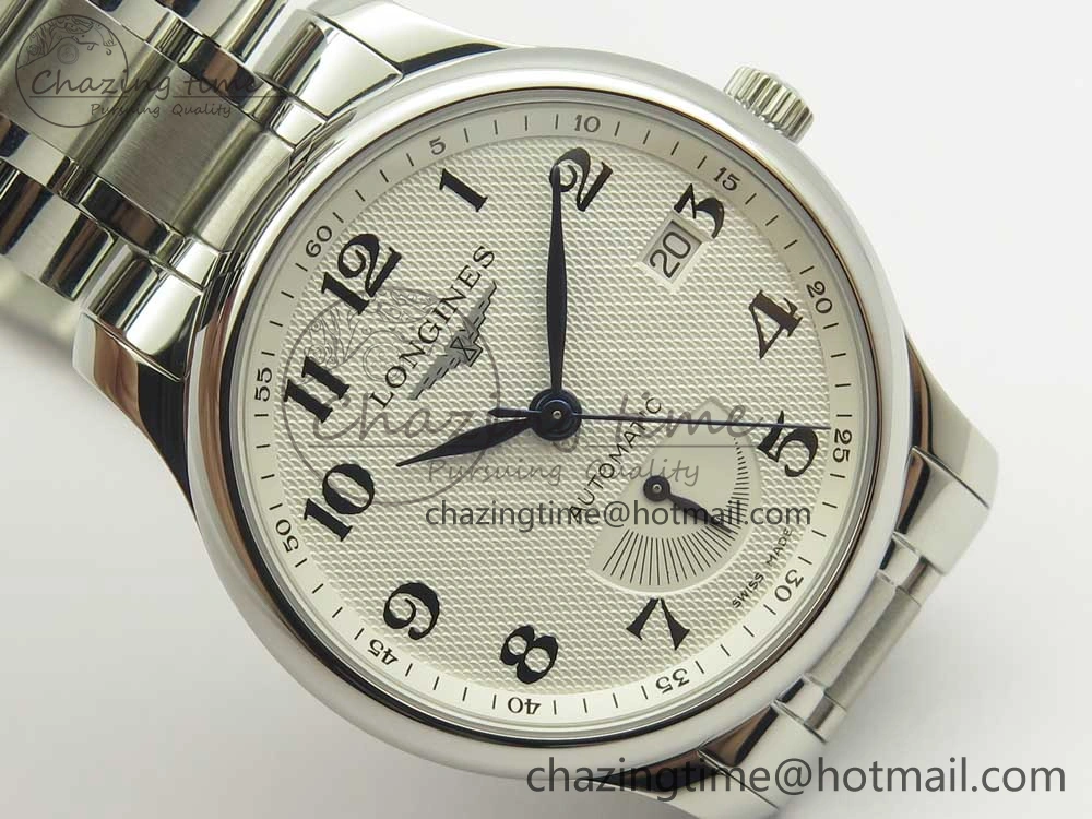 Master Real PR SS GSF Best Edition White Textured Dial on SS Bracelet A2836(Free Brown Leather Strap)