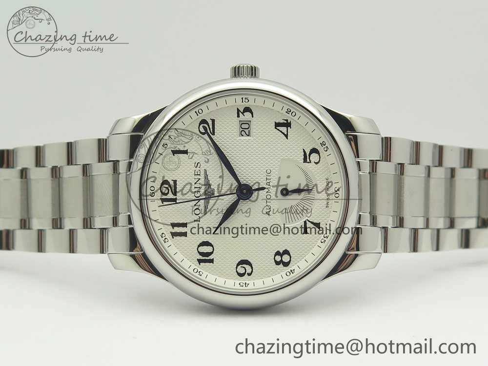 Master Real PR SS GSF Best Edition White Textured Dial on SS Bracelet A2836(Free Brown Leather Strap)