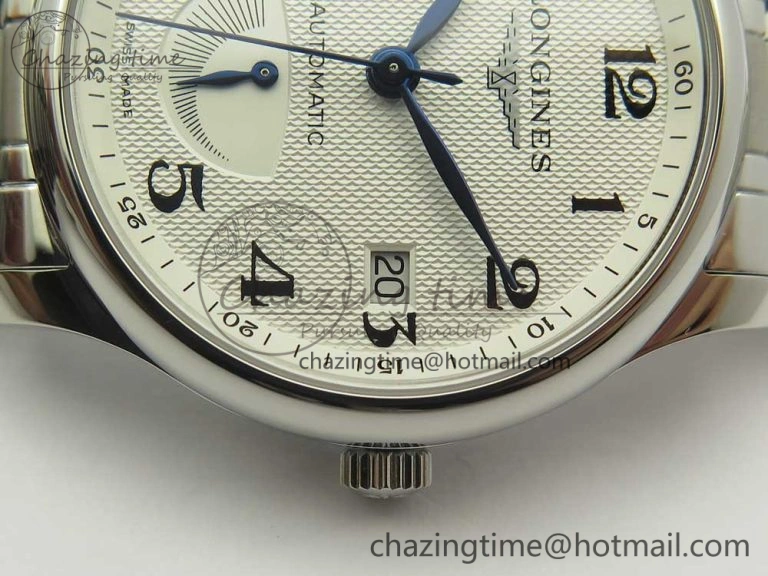 Master Real PR SS GSF Best Edition White Textured Dial on SS Bracelet A2836(Free Brown Leather Strap)