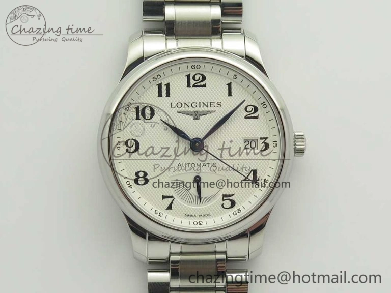 Master Real PR SS GSF Best Edition White Textured Dial on SS Bracelet A2836(Free Brown Leather Strap)