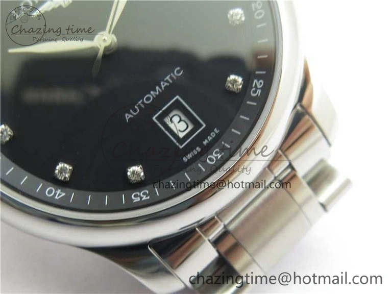 Master SS GLF 1:1 Best Edition Black Crystal Markers Dial on Asian Cal.L.888.2 (Free Leather Strap)