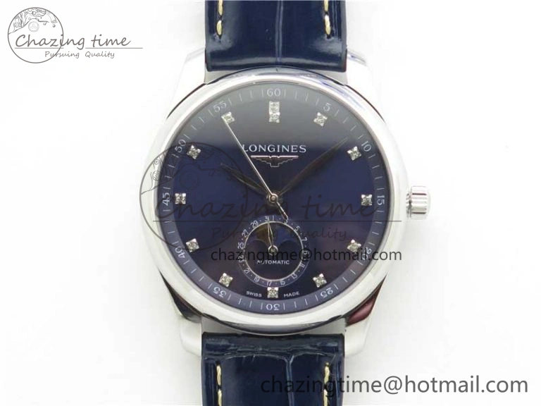Master SS GLF 1:1 Best Edition Blue Crystal Markers Dial on Asian Cal.L.888.2 (Free Leather Strap)