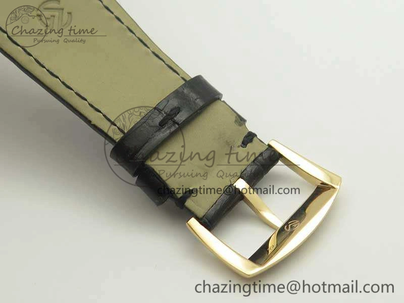 Master Square RG Ladies GF 1:1 Best Edition Full Paved Diamonds On Black Leather Strap Swiss Quartz