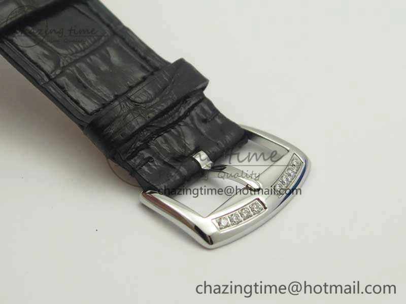 Master Square SS Ladies GF 1:1 Best Edition White Color Markers Dial Diam Bezel On Leather Strap Swiss Quartz