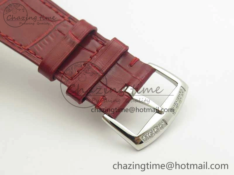 Master Square SS Ladies GF 1:1 Best Edition White Color Markers Dial Diam Bezel On Leather Strap Swiss Quartz