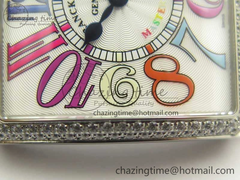 Master Square SS Ladies GF 1:1 Best Edition White Color Markers Dial Diam Bezel On Leather Strap Swiss Quartz