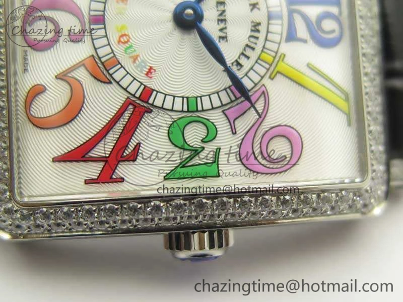 Master Square SS Ladies GF 1:1 Best Edition White Color Markers Dial Diam Bezel On Leather Strap Swiss Quartz