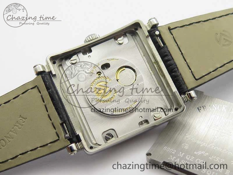 Master Square SS Ladies GF 1:1 Best Edition White Color Markers Dial Diam Bezel On Leather Strap Swiss Quartz