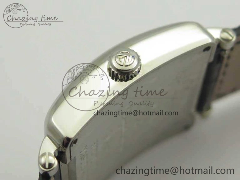 Master Square SS Ladies GF 1:1 Best Edition White Dial On Leather Strap Swiss Quartz