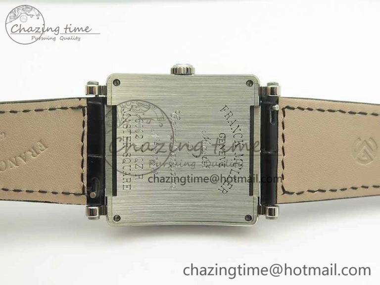 Master Square SS Ladies GF 1:1 Best Edition White Dial On Leather Strap Swiss Quartz