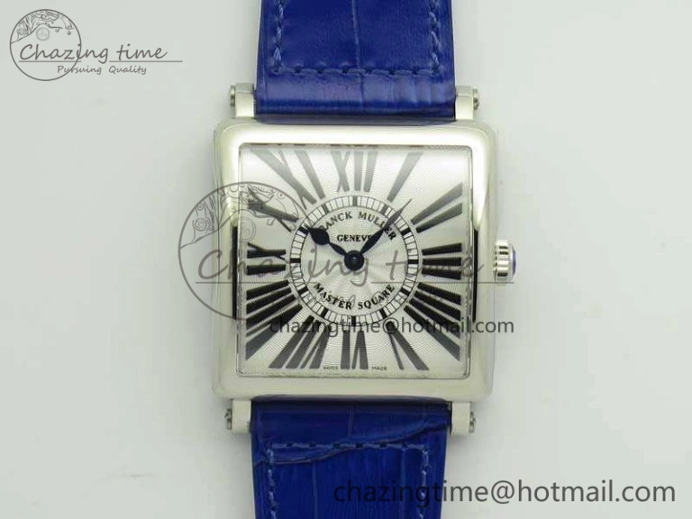 Master Square SS Ladies GF 1:1 Best Edition White Dial On Leather Strap Swiss Quartz