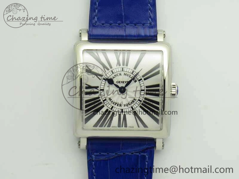 Master Square SS Ladies GF 1:1 Best Edition White Dial On Leather Strap Swiss Quartz