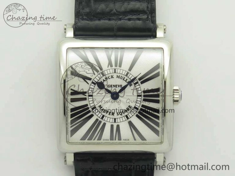 Master Square SS Ladies GF 1:1 Best Edition White Dial On Leather Strap Swiss Quartz