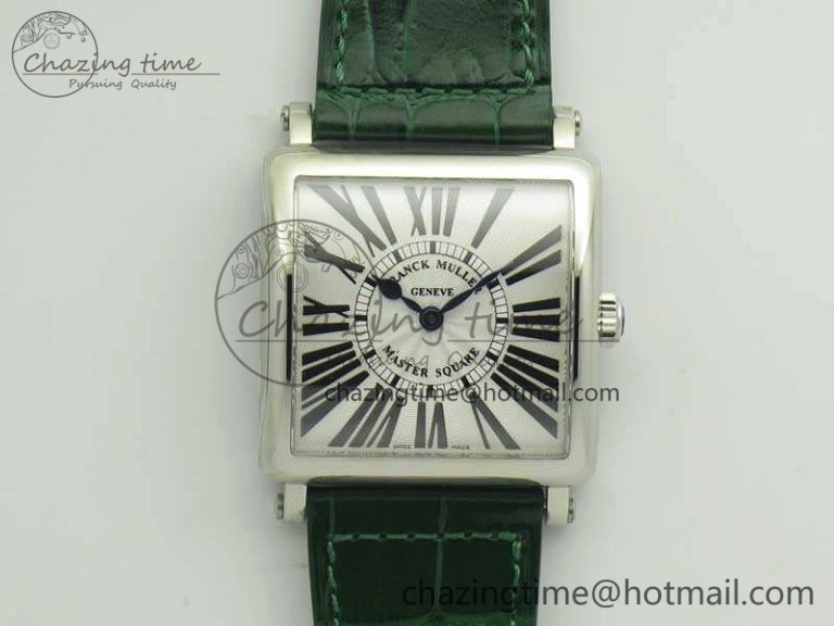 Master Square SS Ladies GF 1:1 Best Edition White Dial On Leather Strap Swiss Quartz