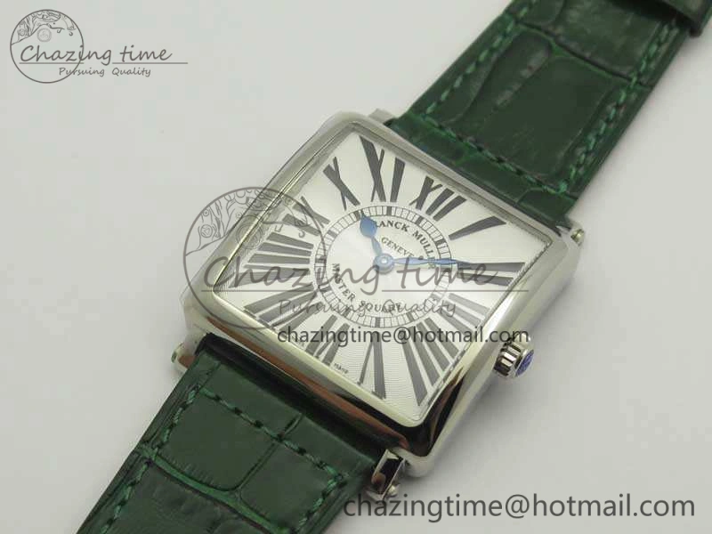 Master Square SS Ladies GF 1:1 Best Edition White Dial On Leather Strap Swiss Quartz