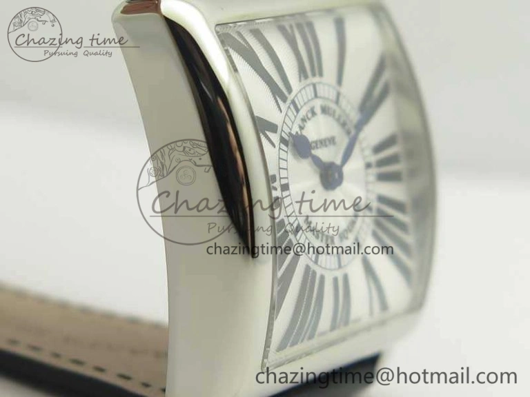 Master Square SS Ladies GF 1:1 Best Edition White Dial On Leather Strap Swiss Quartz