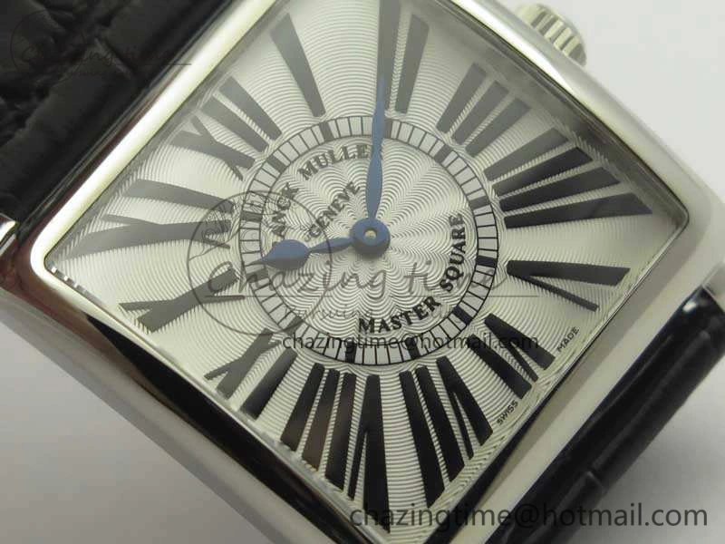 Master Square SS Ladies GF 1:1 Best Edition White Dial On Leather Strap Swiss Quartz